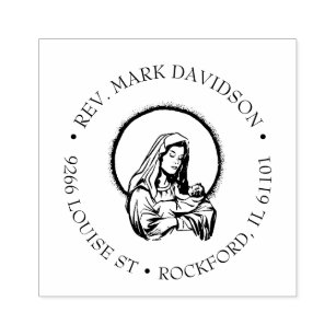 Catholic Virgin Mary BabyJesus Religious Rubber Stamp