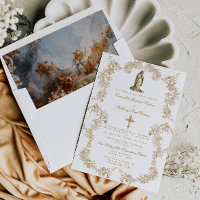 Catholic Virgin Mary Baroque Wedding Invitation
