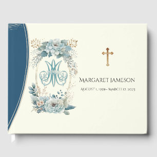 Catholic Virgin Mary Funeral Memorial Guest Book