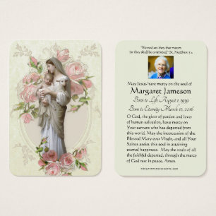 Catholic Virgin Mary Funeral Prayer Memorial Card