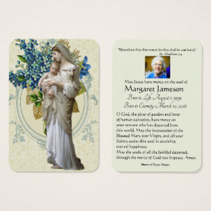 Catholic Virgin Mary Funeral Prayer Memorial Card