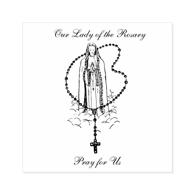 Catholic Virgin Mary Holy Rosary Religious Fatima Rubber Stamp (Imprint)