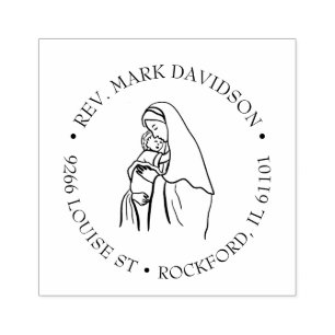Catholic Virgin Mary Jesus Religious Rubber Stamp