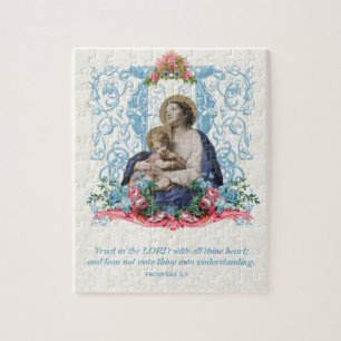 Catholic Virgin Mary Jesus Scripture Quote Jigsaw Puzzle