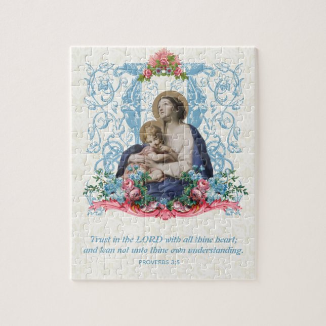 Catholic Virgin Mary Jesus Scripture Quote Jigsaw Puzzle (Vertical)