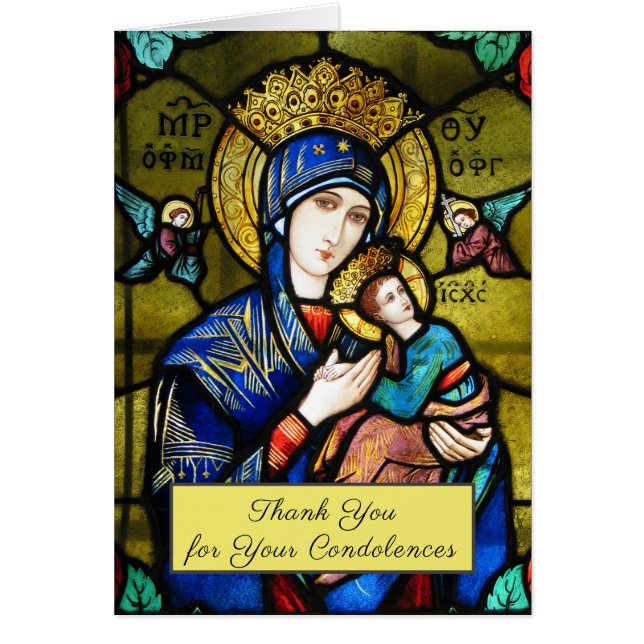 Catholic Virgin Mary l Religious Funeral Thank You (Front)
