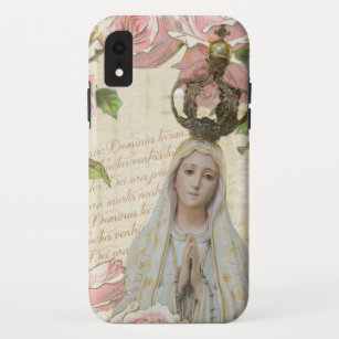 Catholic Virgin Mary Religious Fatima Floral Case-Mate iPhone Case