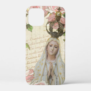 Catholic Virgin Mary Religious Fatima Floral iPhone 12 Mini Case