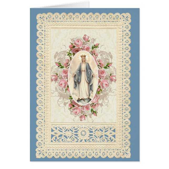 Catholic Virgin Mary Religious Floral Lace (Front)