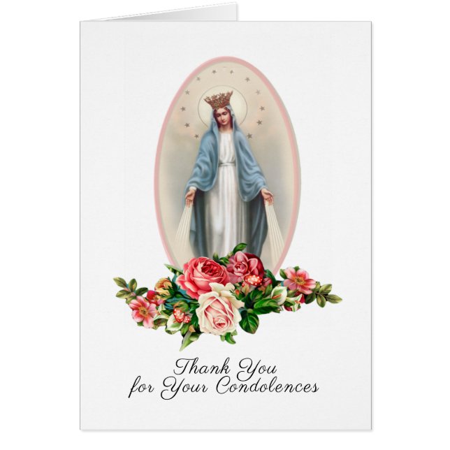 Catholic Virgin Mary Religious Funeral Thank You (Front)