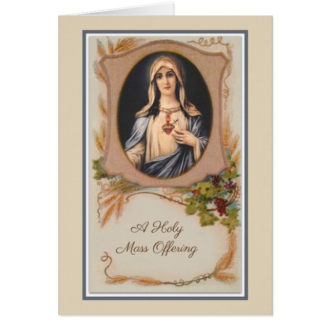 Catholic Virgin Mary Sympathy Mass Offering (Front)