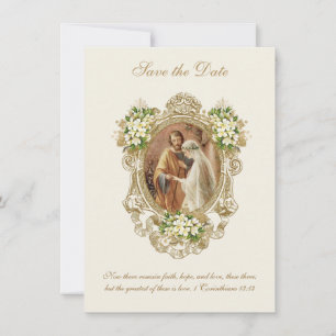 Catholic Wedding Betrothal Mary Joseph  Save The Date