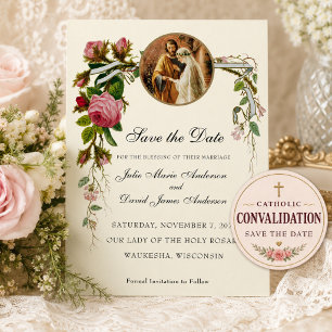 Catholic Wedding Betrothal Mary Joseph  Save The Date