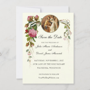 Catholic Wedding Betrothal Mary Joseph Save The Date