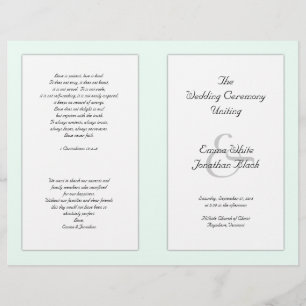 Catholic Wedding Ceremony Folded Program Template