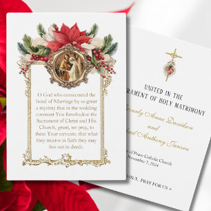 Catholic Wedding Christmas Prayer Card