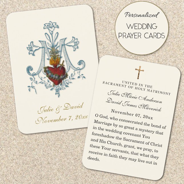 Catholic Wedding Elegant Favour Holy Card (Creator Uploaded)