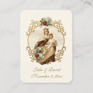 Catholic Wedding Elegant Favour Holy Card