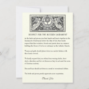 Catholic Wedding Etiquette Card