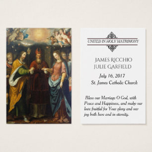 Catholic Wedding Favour Bride Groom Holy Cards