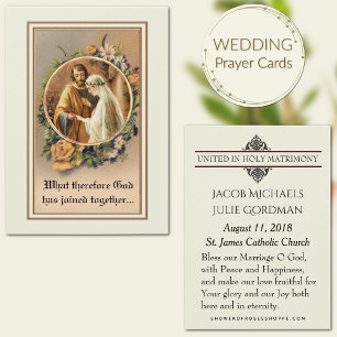 Catholic Wedding Favour Bride Groom Holy Cards