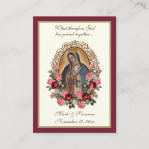 Catholic Wedding Favour Guadalupe Holy Card