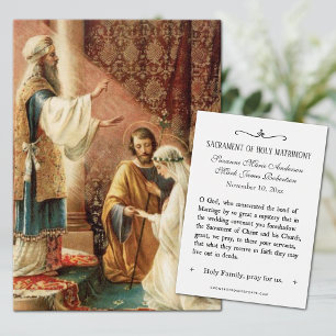 Catholic Wedding Favour Holy Card Bride Groom