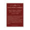 Catholic Wedding Favour Holy Card Damask Maroon
