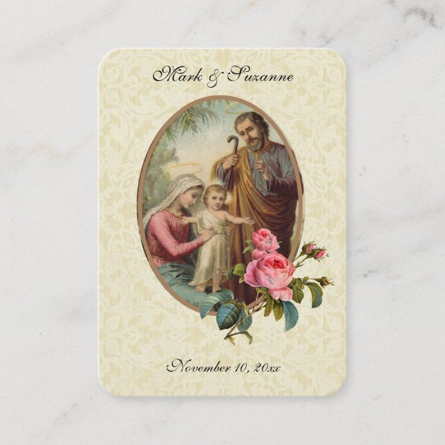 Catholic Wedding Favour Holy Family  Card (Front)