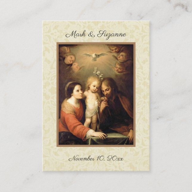 Catholic Wedding Favour Holy Family Holy Card (Front)