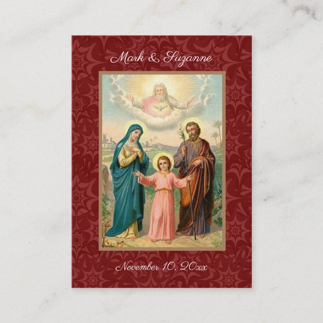 Catholic Wedding Favour Holy Family Holy Card (Front)