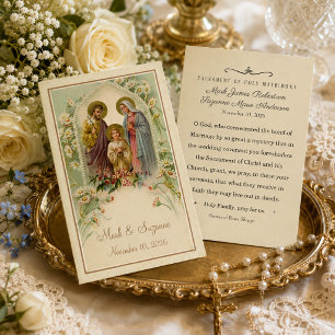 Catholic Wedding Favour Holy Family Holy Card