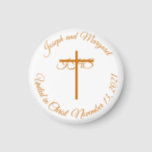 Catholic Wedding Favour Magnet<br><div class="desc">Catholic Wedding Favour Magnet design features the Catholic IHS symbol displayed over a cross as centre design. (IHS is the symbol for Christ in the Catholic Church) Your text appears in a circular fashion as border. Design is very pleasing to the eye, and makes for a delightful wedding favour. Designed...</div>