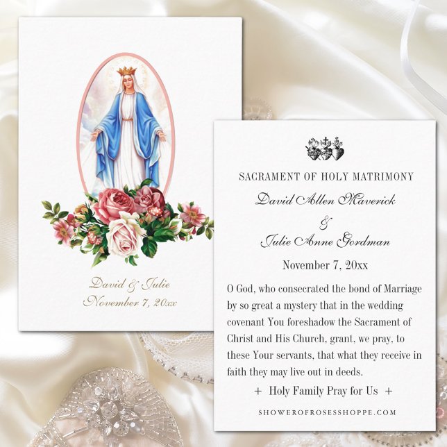 Catholic Wedding Holy Card Virgin Mary  (Creator Uploaded)