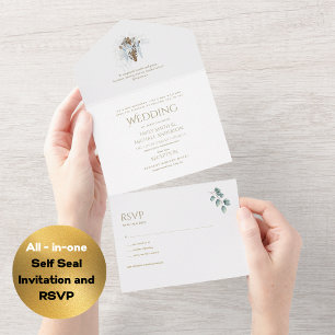 Catholic Wedding Invitation and RSVP All in One