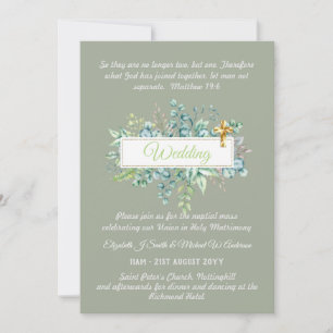 Catholic Wedding Invitations Botanical Greenery
