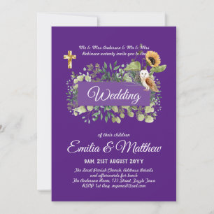 Catholic Wedding Invitations Floral Elegant Modern