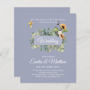 Catholic Wedding Invitations Floral Elegant Modern