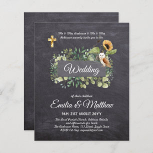 Catholic Wedding Invitations Floral Elegant Modern