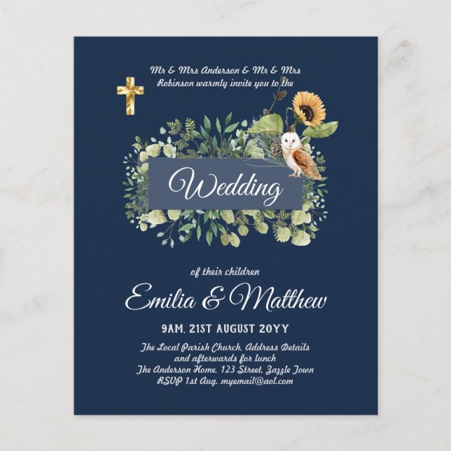 Catholic Wedding Invitations Floral Elegant Modern Flyer (Front)