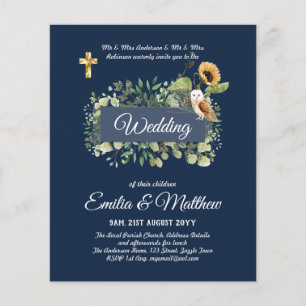 Catholic Wedding Invitations Floral Elegant Modern Flyer