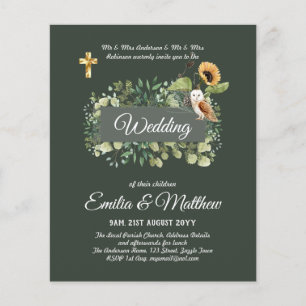 Catholic Wedding Invitations Floral Elegant Modern Flyer