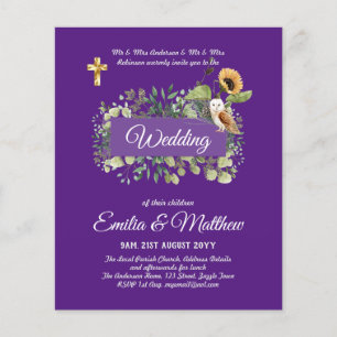 Catholic Wedding Invitations Floral Elegant Modern Flyer