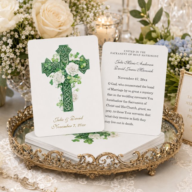 Catholic Wedding Irish Cross Favour Holy Card (Creator Uploaded)