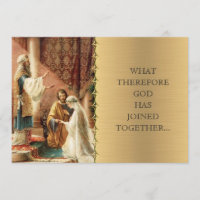 Catholic Wedding Mary Joseph Gold Invitation
