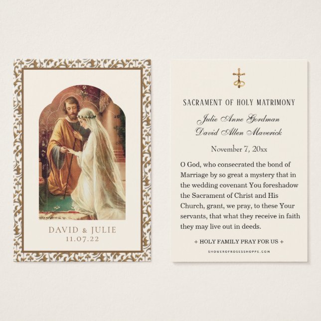 Catholic Wedding Prayer Espousal Virgin Mary (Front & Back)
