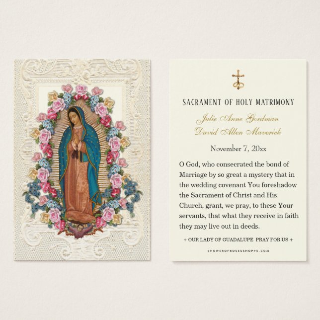 Catholic Wedding Prayer Guadalupe (Front & Back)