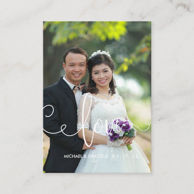 Catholic Wedding Prayer Holy Card | Script Overlay (Front)