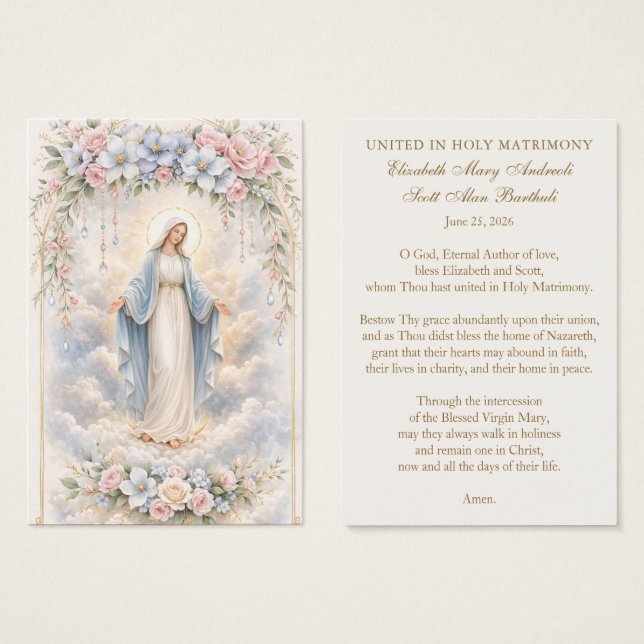 Catholic Wedding Prayer – Our Lady of Grace (Front & Back)