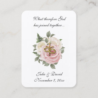 Catholic Wedding Rose Favour Holy Card